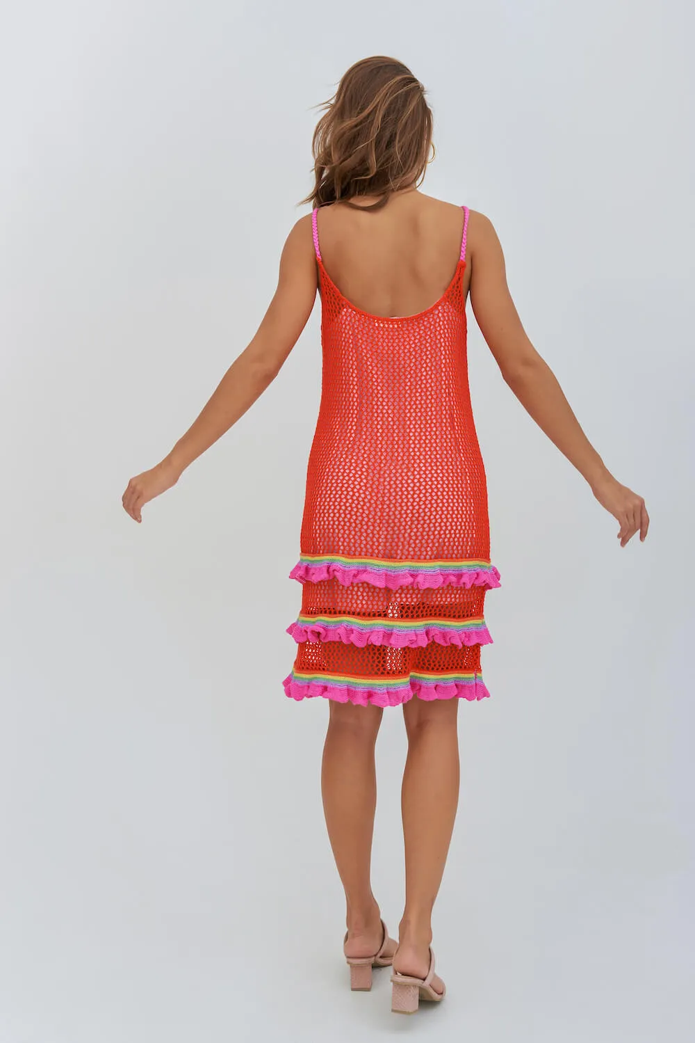 Crochet Ruffle Tiered Mini Dress sold by Pitusa product image thumbnail 4