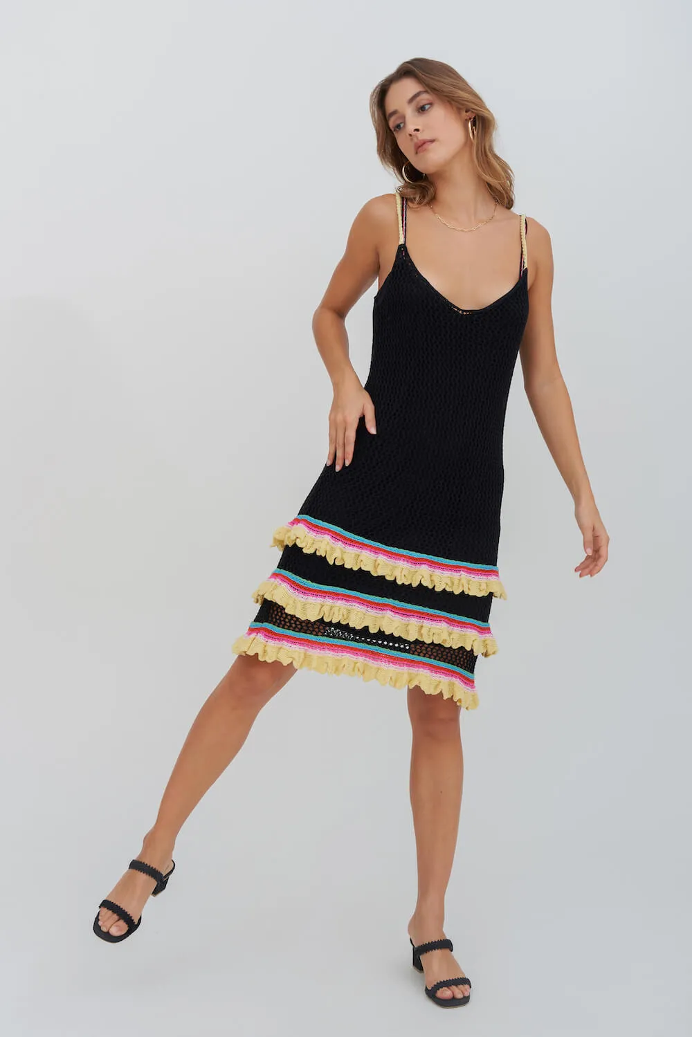 Crochet Ruffle Tiered Mini Dress sold by Pitusa product image thumbnail 5