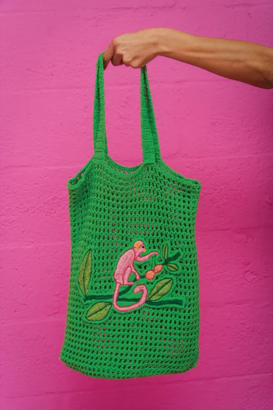 Crochet Embroidered Tote Bag sold by Pitusa