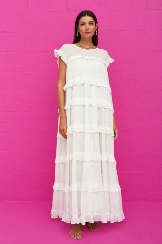 Cotton Tiered Ruffle Maxi sold by Pitusa