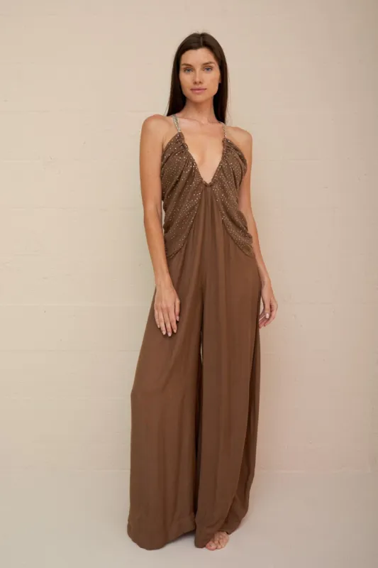 Goddess Ruched Jumpsuit sold by Pitusa