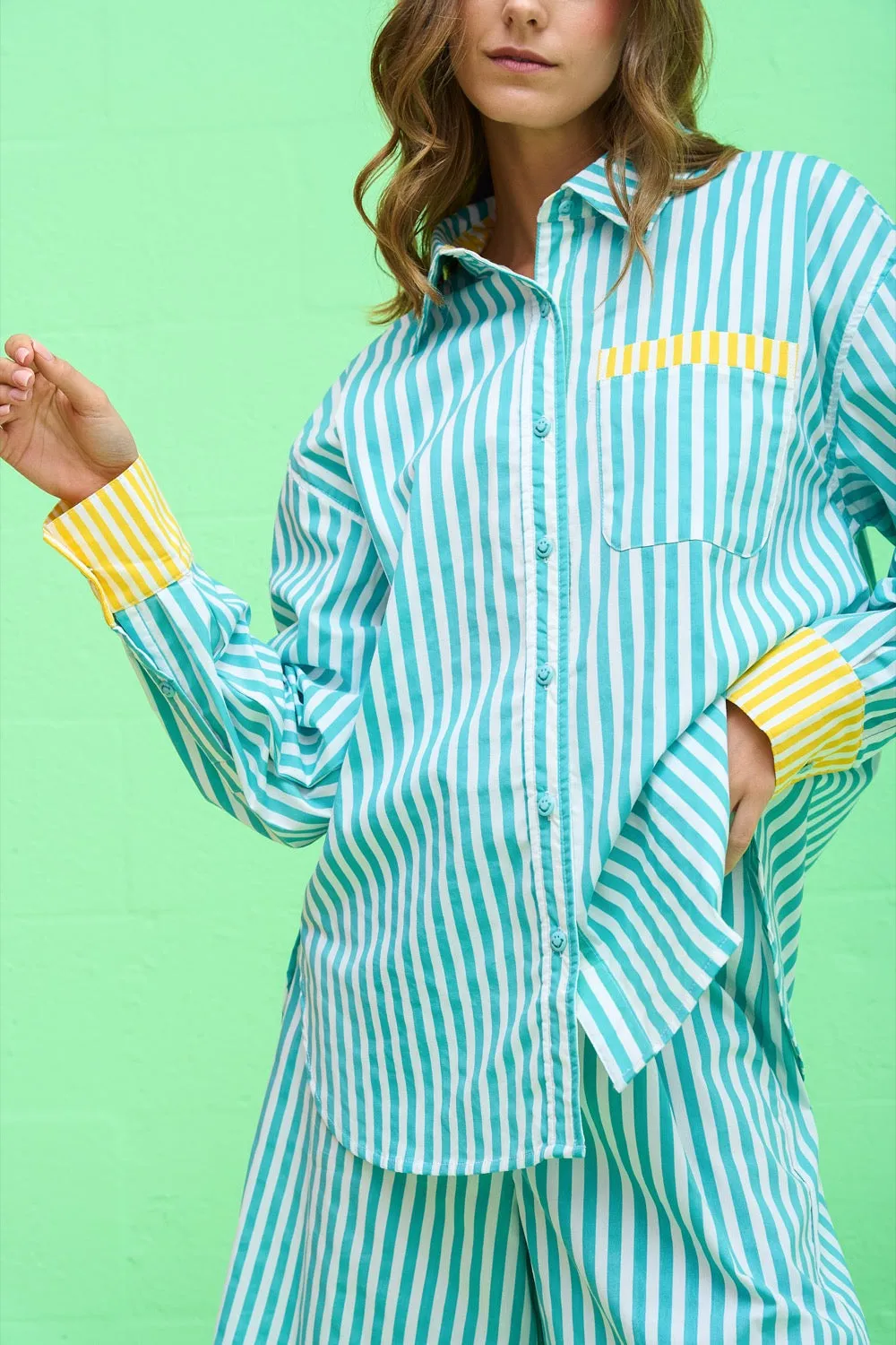 Colorblock Button Down Shirt sold by Pitusa