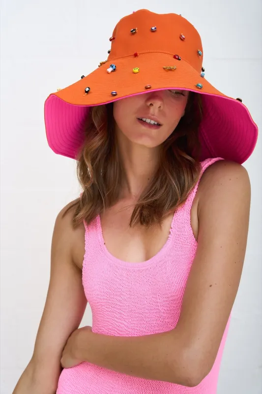 Beaded Colorblock Bucket Hat sold by Pitusa
