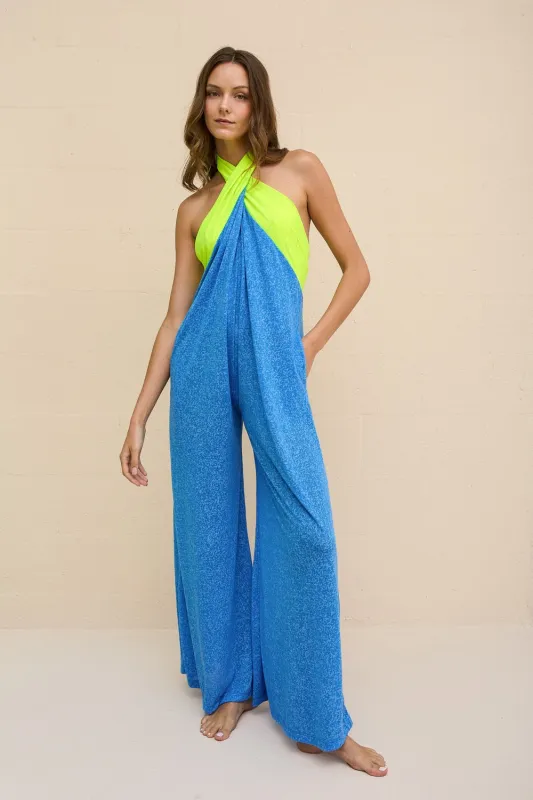 Colorblock Halter Jumpsuit sold by Pitusa
