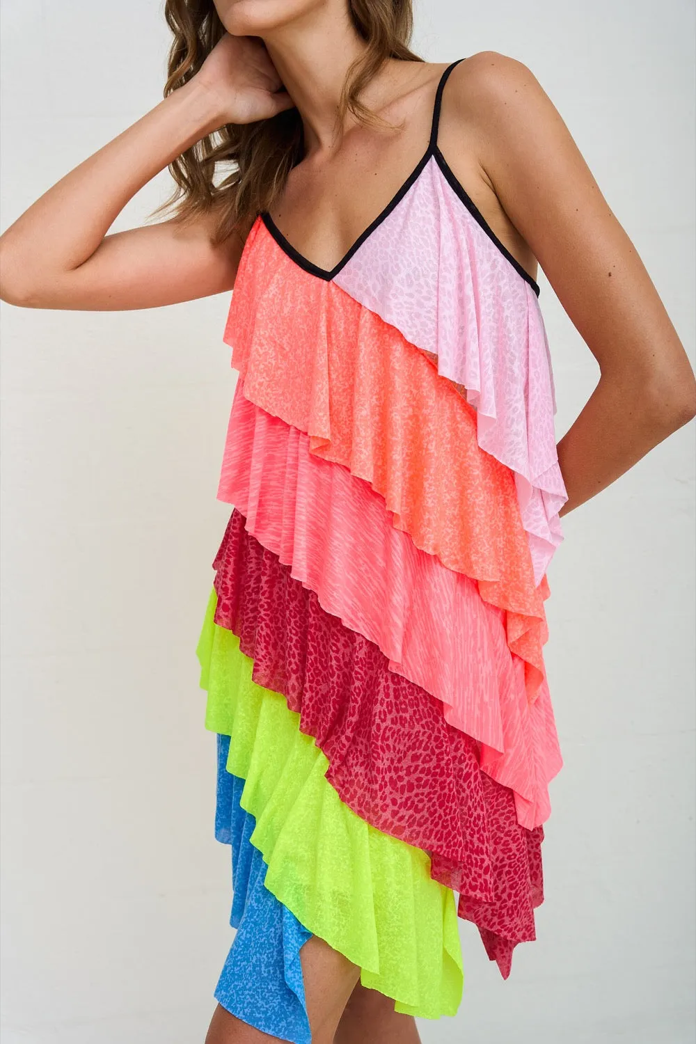 Asymmetric Mini Rainbow Dress sold by Pitusa product image thumbnail 4