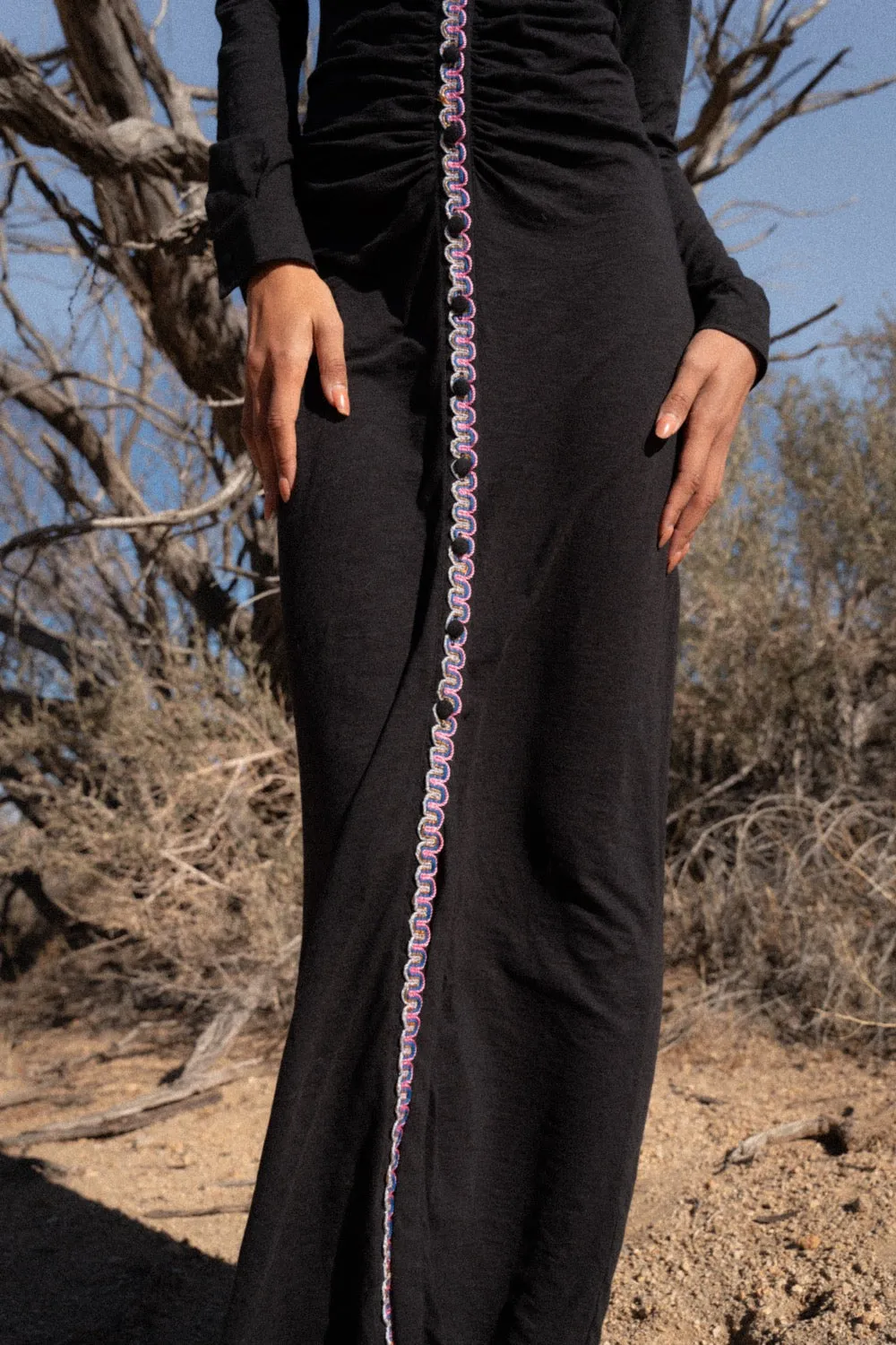 Pima Button Down Ruched Dress sold by Pitusa product image thumbnail 3