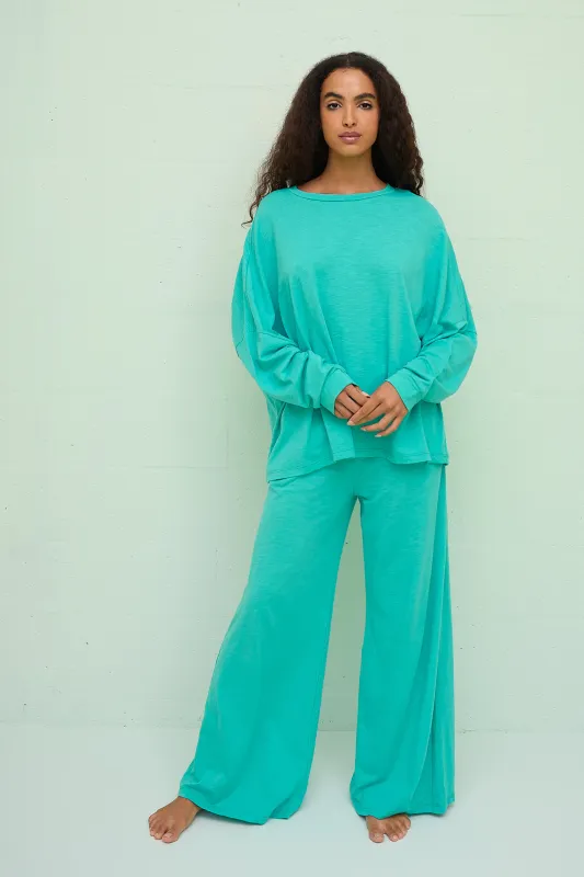 Basic PJ Pullover Top & Wide Leg Pant Set sold by Pitusa