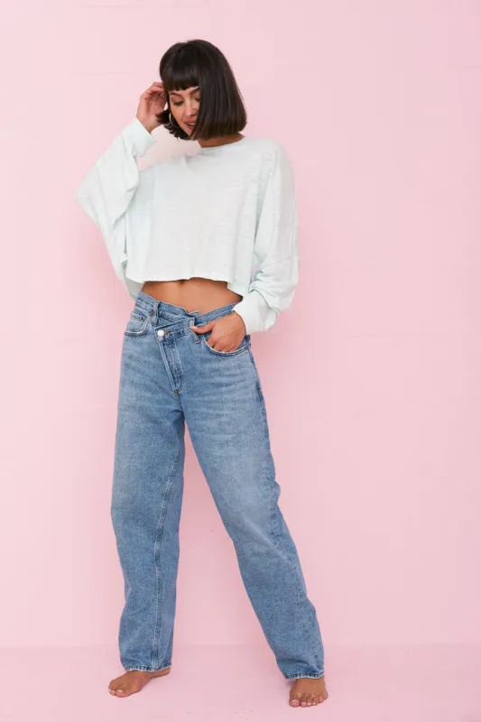 Basic Long Sleeve Cropped Top sold by Pitusa