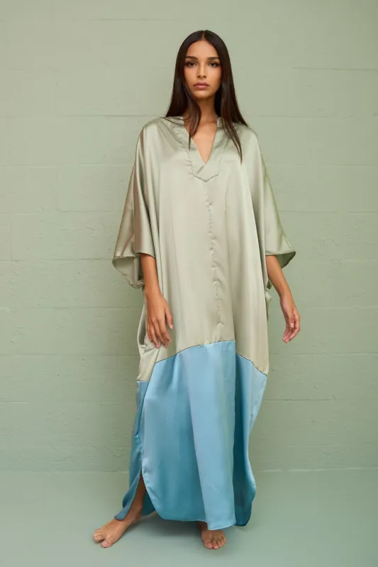 Satin Colorblock Kaftan sold by Pitusa