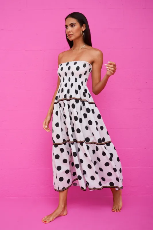 Polka Dot Strapless Dress sold by Pitusa