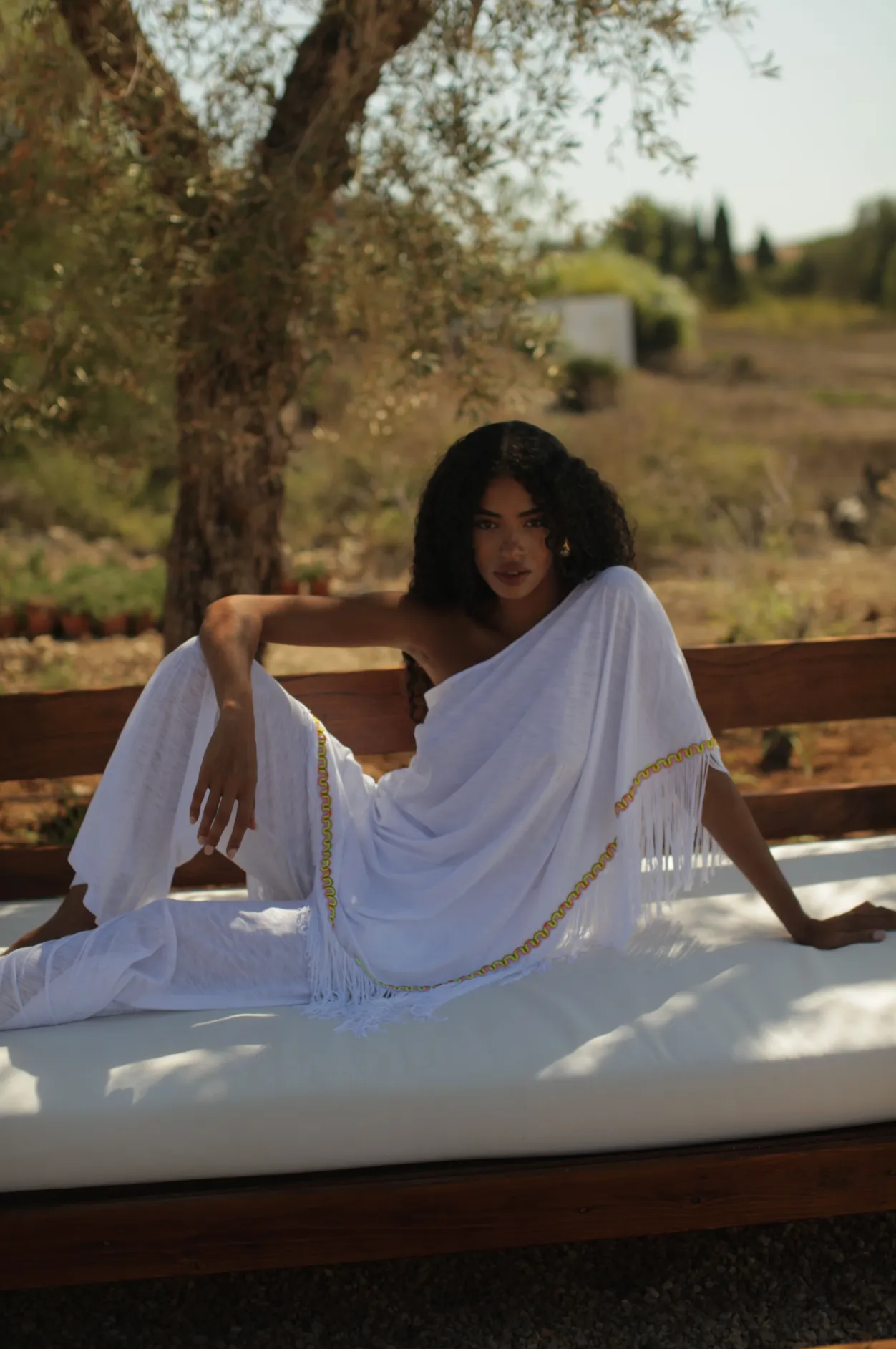 Pima One Shoulder Fringed Top & Pant Set sold by Pitusa product image thumbnail 2