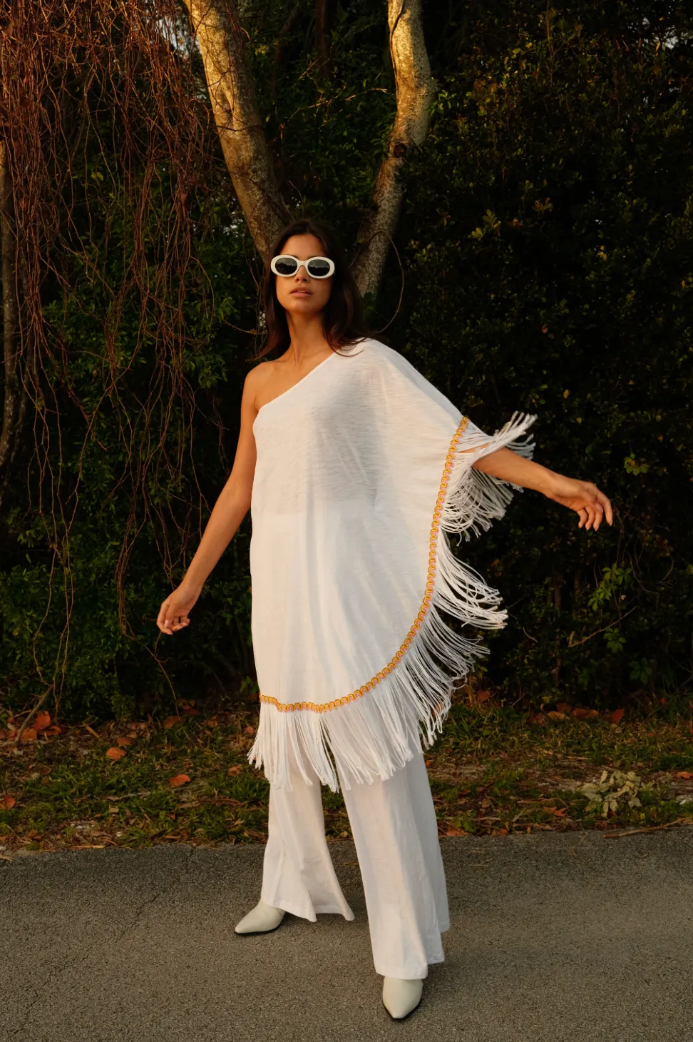 Pima One Shoulder Fringed Top & Pant Set sold by Pitusa product image thumbnail 5