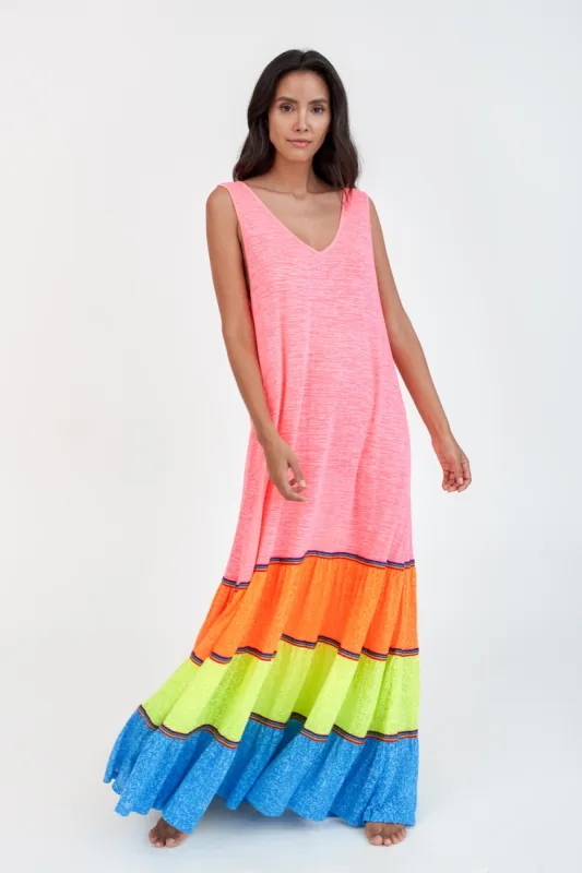 Rainbow Tank Maxi Dress sold by Pitusa