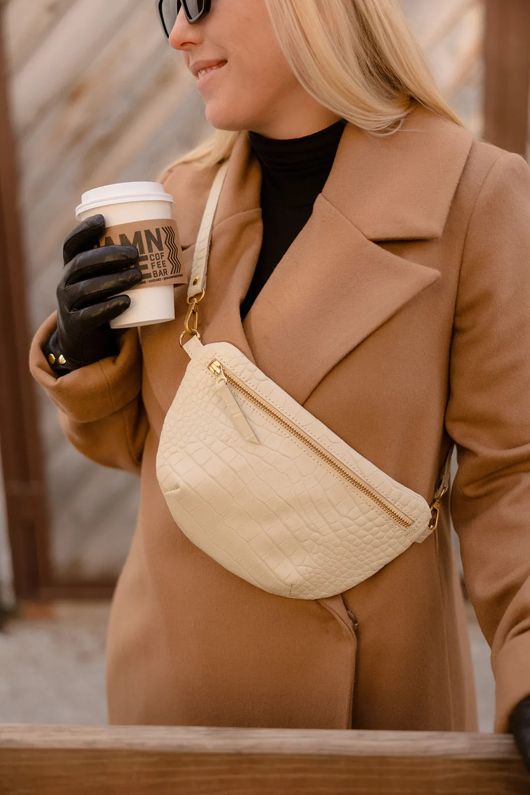 Sling Bag, Ivory Croco sold by Abby Alley product image thumbnail 5