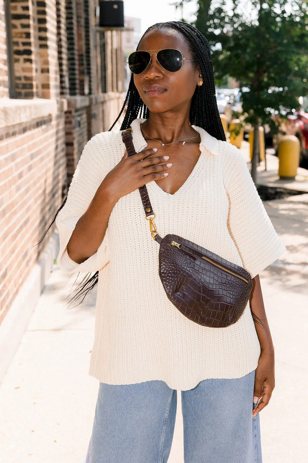 The Midi Sling, Espresso Croco sold by Abby Alley product image thumbnail 3