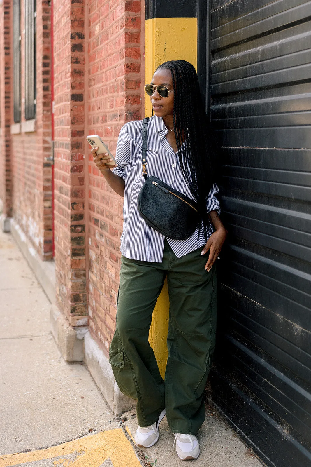 The Big Sling Bag, Pebbled Black sold by Abby Alley product image thumbnail 4