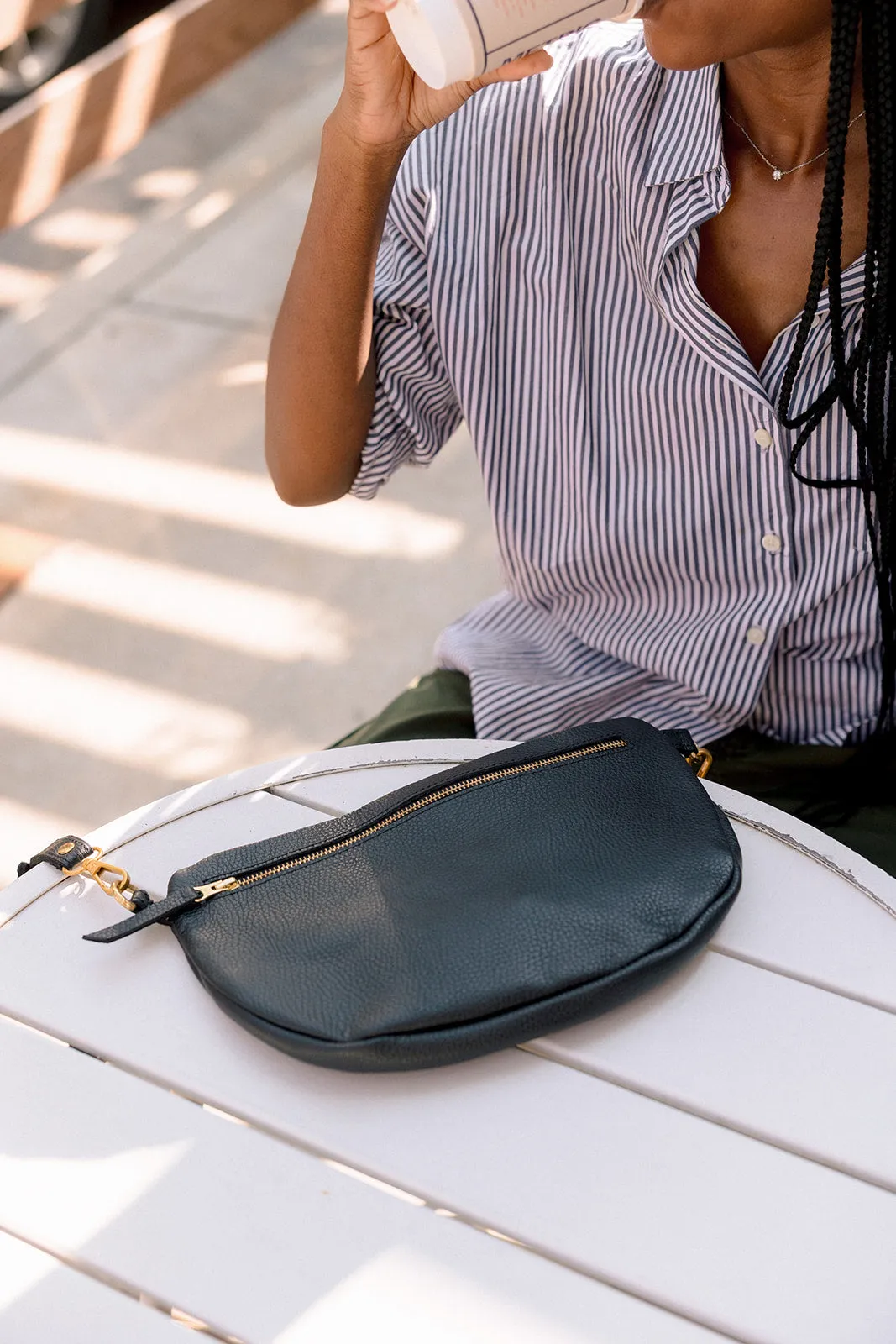 The Big Sling Bag, Pebbled Black sold by Abby Alley product image thumbnail 5