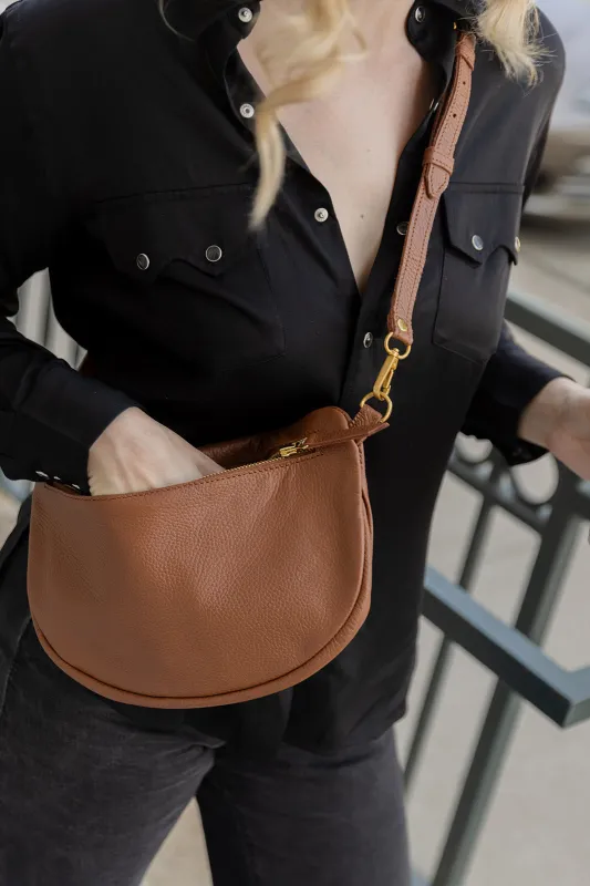The Big Sling Bag, Cognac sold by Abby Alley