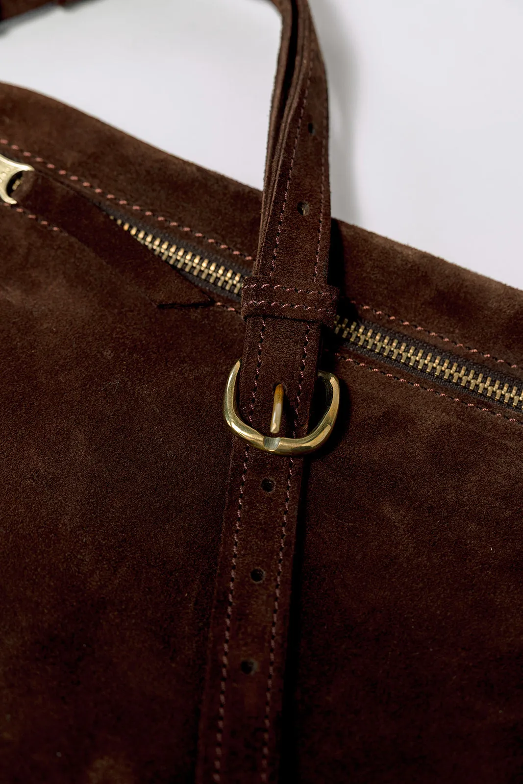 The Big Sling Bag, Chocolate Suede sold by Abby Alley product image thumbnail 4