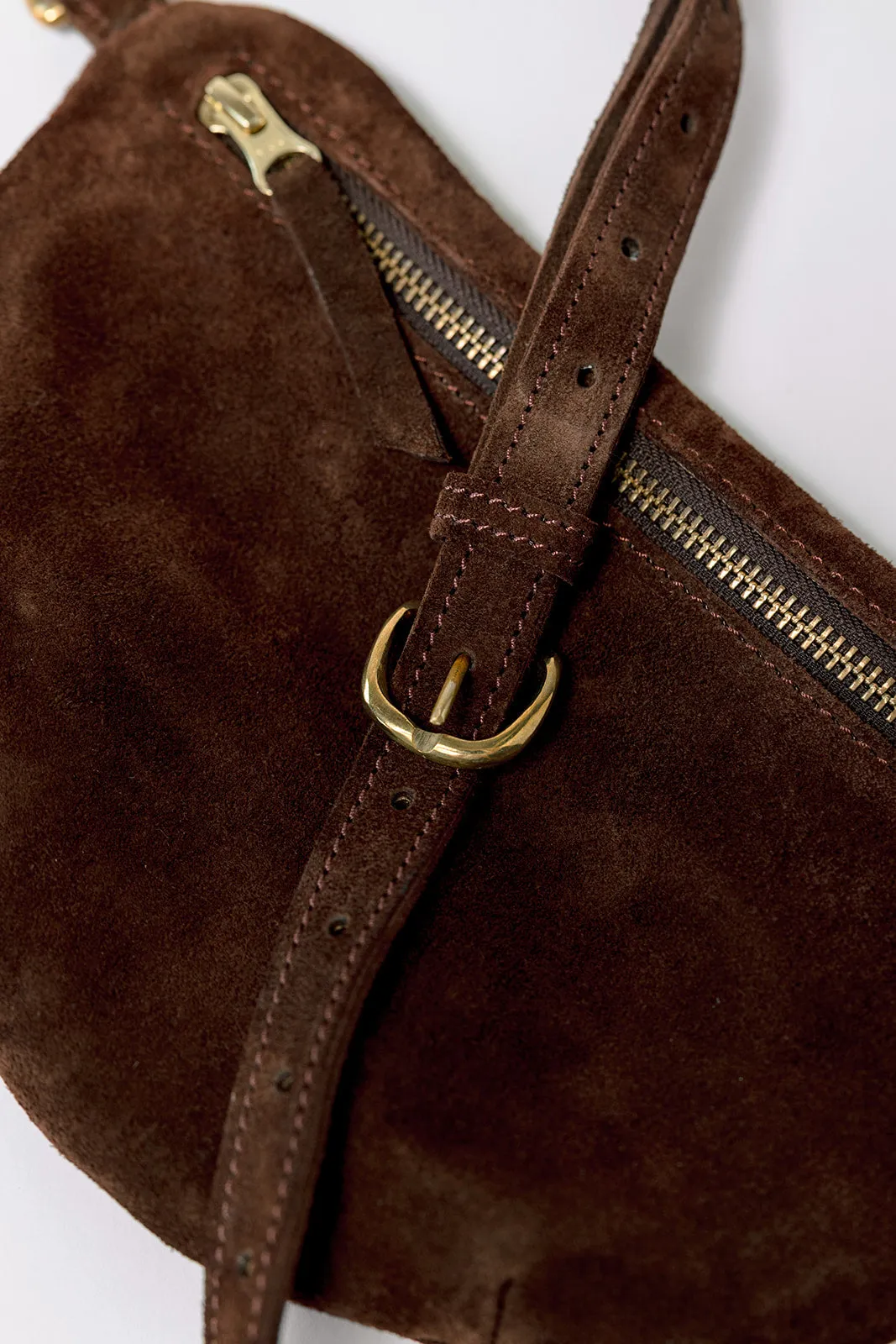 Sling Bag, Chocolate Suede sold by Abby Alley product image thumbnail 5