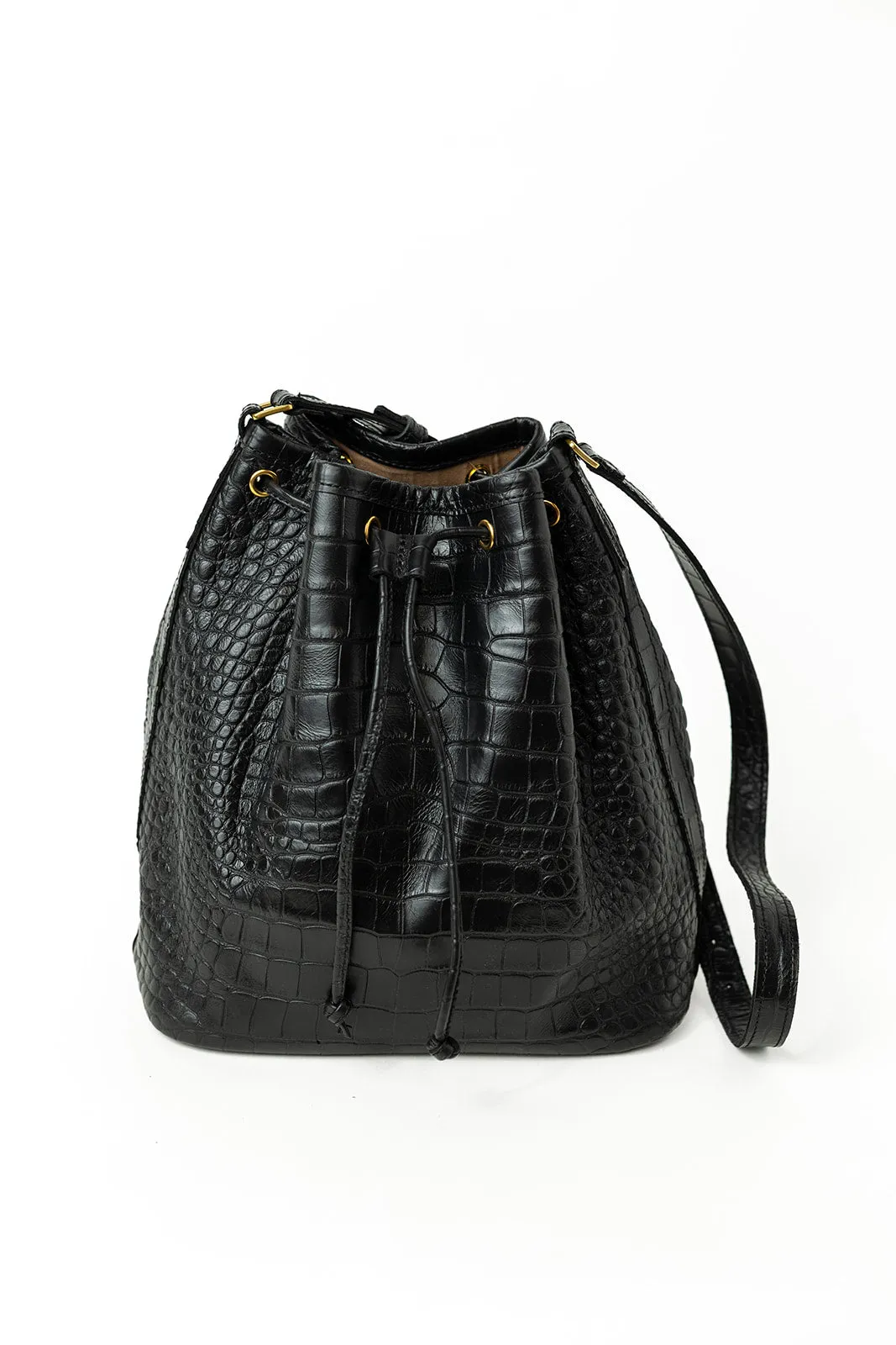 The Everyday Bucket Bag, Black Croco sold by Abby Alley product image thumbnail 2