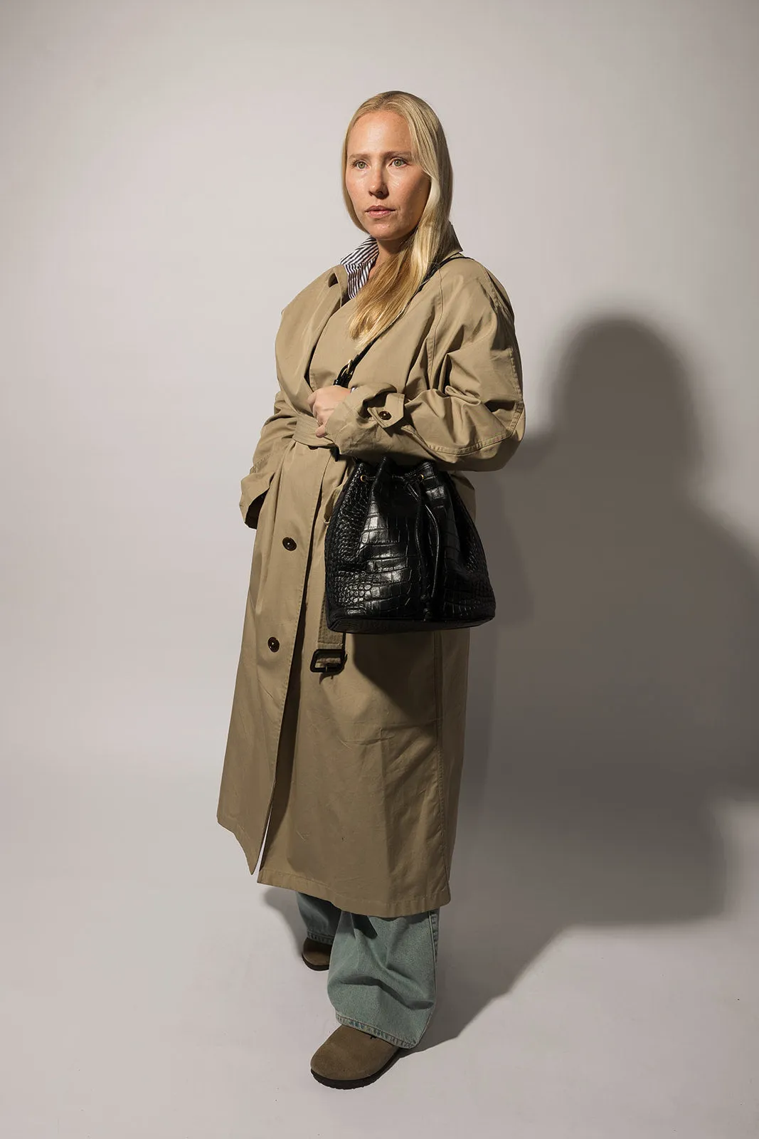 The Everyday Bucket Bag, Black Croco sold by Abby Alley product image thumbnail 5