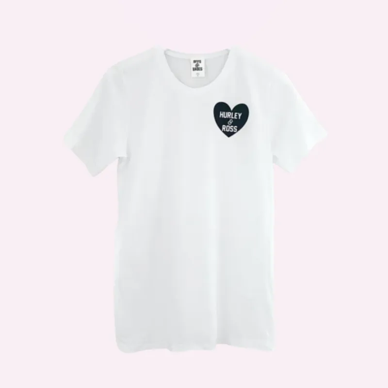 HEART U MOST ♡ white adult tee with black heart sold by BFFS & BABES