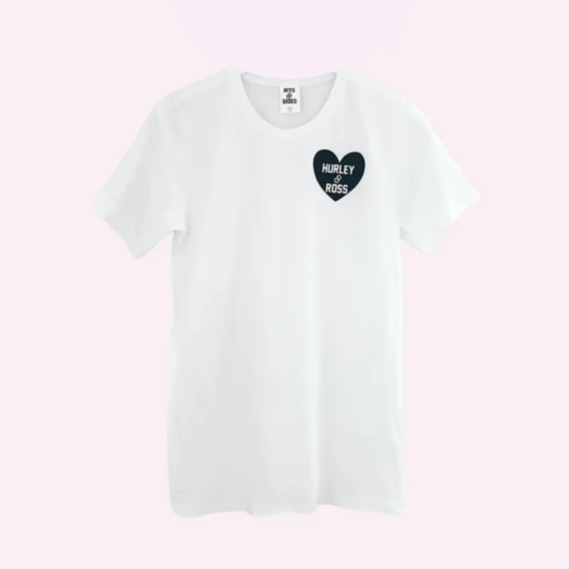 HEART U MOST ♡ white adult tee with black heart sold by BFFS & BABES