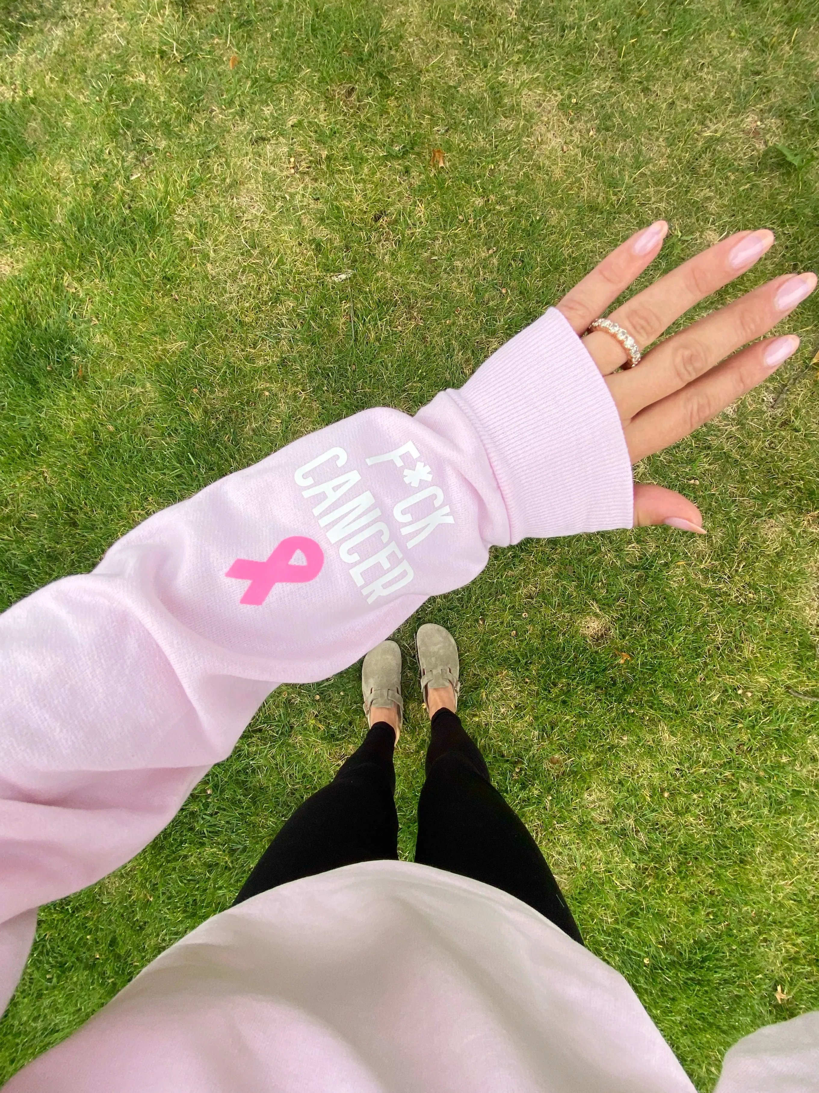 SURVIVOR ♡ personalizable ribbon on the cuff sweatshirt sold by BFFS & BABES product image thumbnail 2