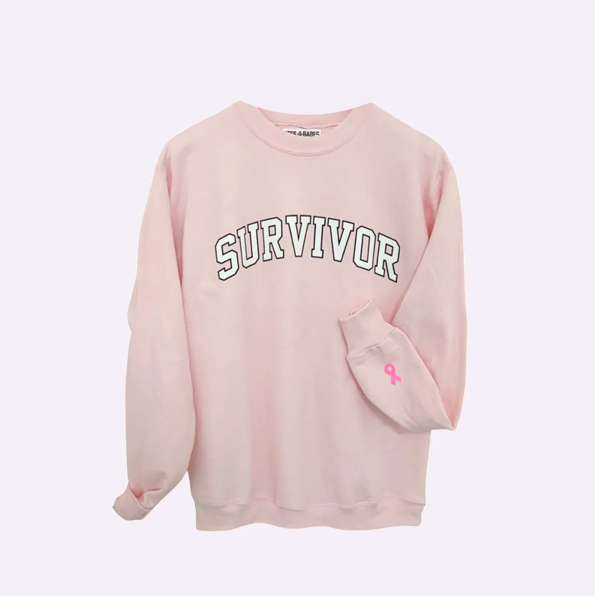 SURVIVOR ♡ personalizable ribbon on the cuff sweatshirt sold by BFFS & BABES product image thumbnail 3
