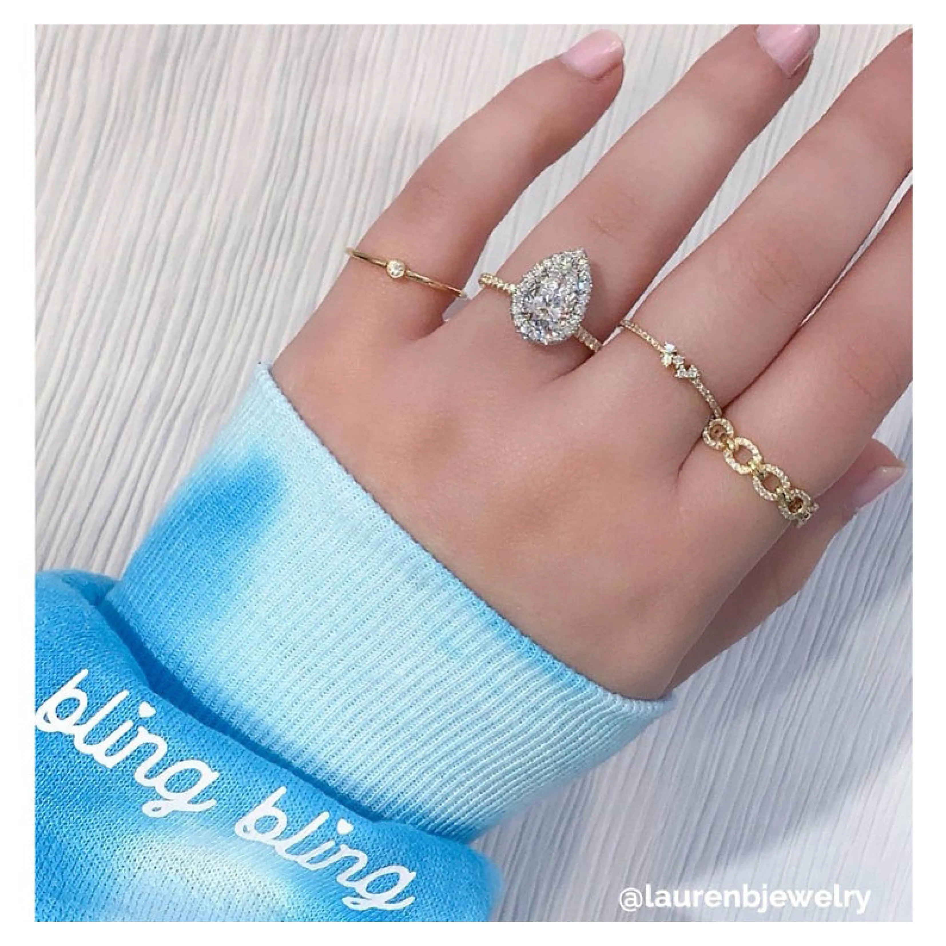 TURQUOISE SWIRL ENGAGED AF ♡ custom cuff sweatshirt sold by BFFS & BABES product image thumbnail 2
