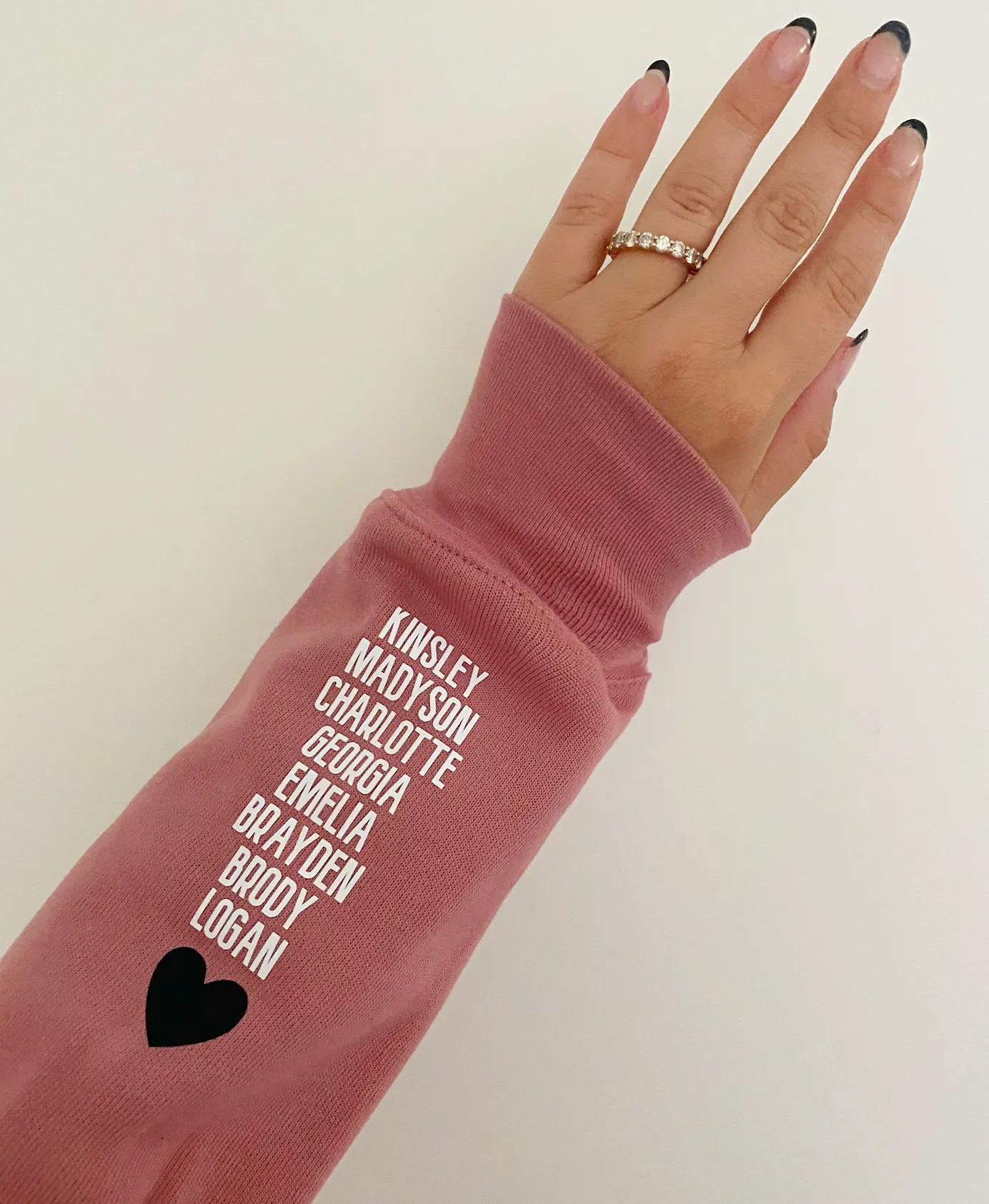 LOVE ON THE CUFF ♡ antique love sweatshirt with personalized cuff sold by BFFS & BABES product image thumbnail 2