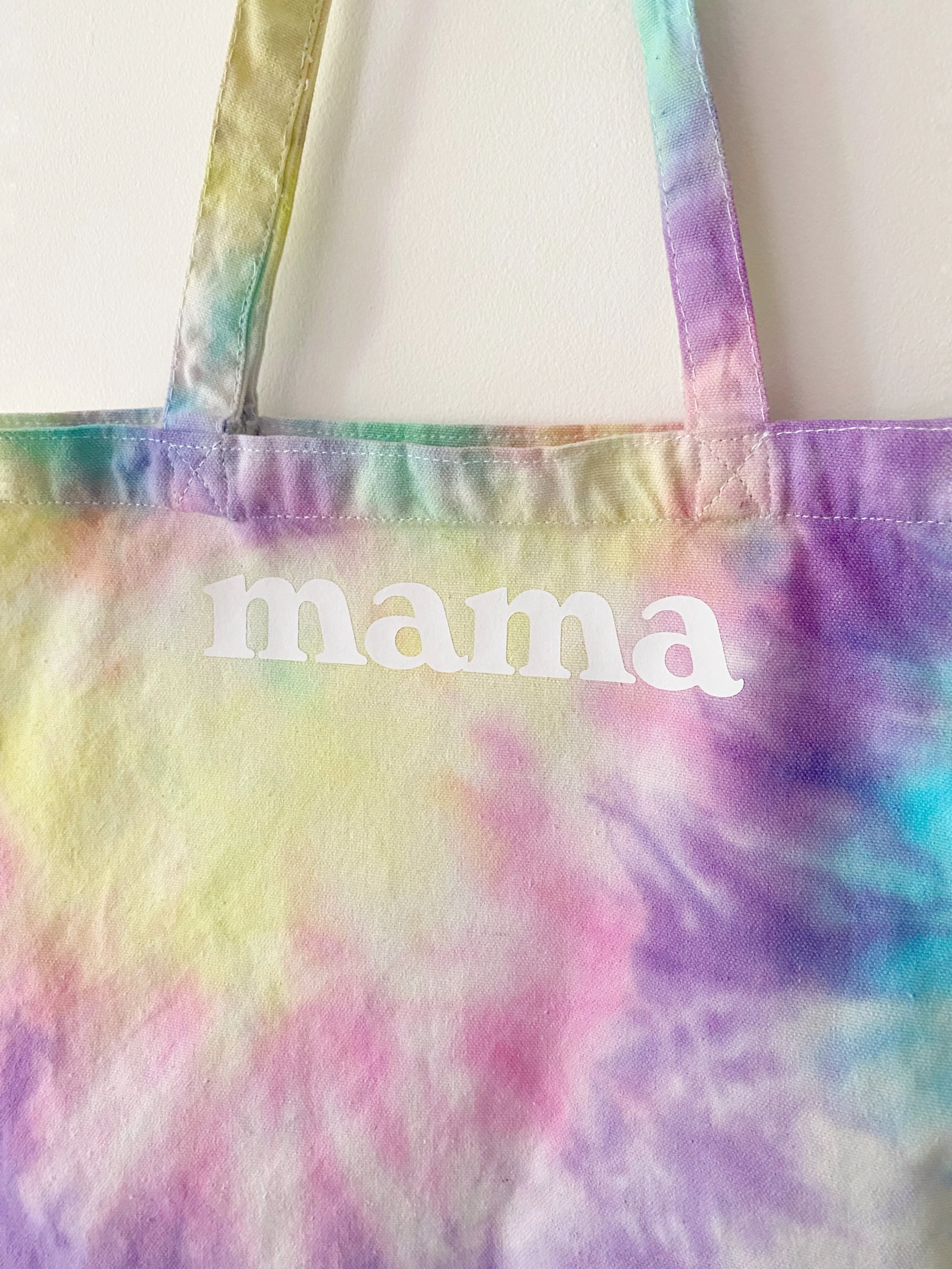 MAMA MULTIE TOTE ♡ tie-dye tote bag with mama print sold by BFFS & BABES product image thumbnail 2
