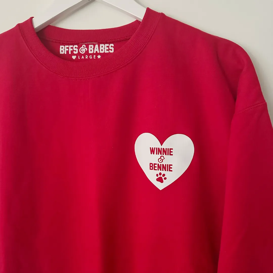 HEART U MOST ♡ red sweatshirt with personalized heart paw print sold by BFFS & BABES product image thumbnail 2