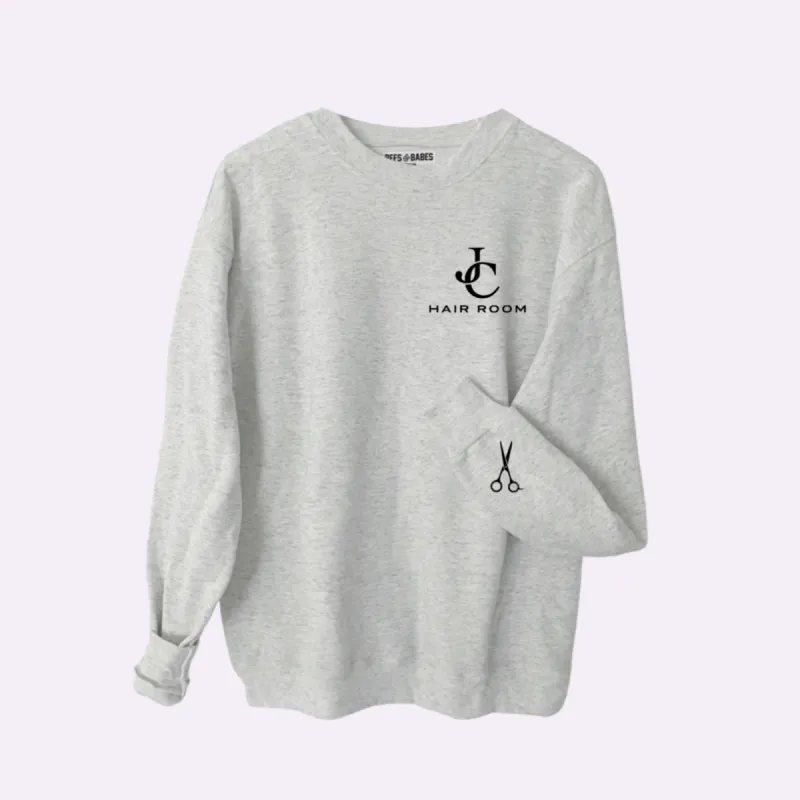 JC HAIR ROOM ♡ gray logo sweatshirt sold by BFFS & BABES