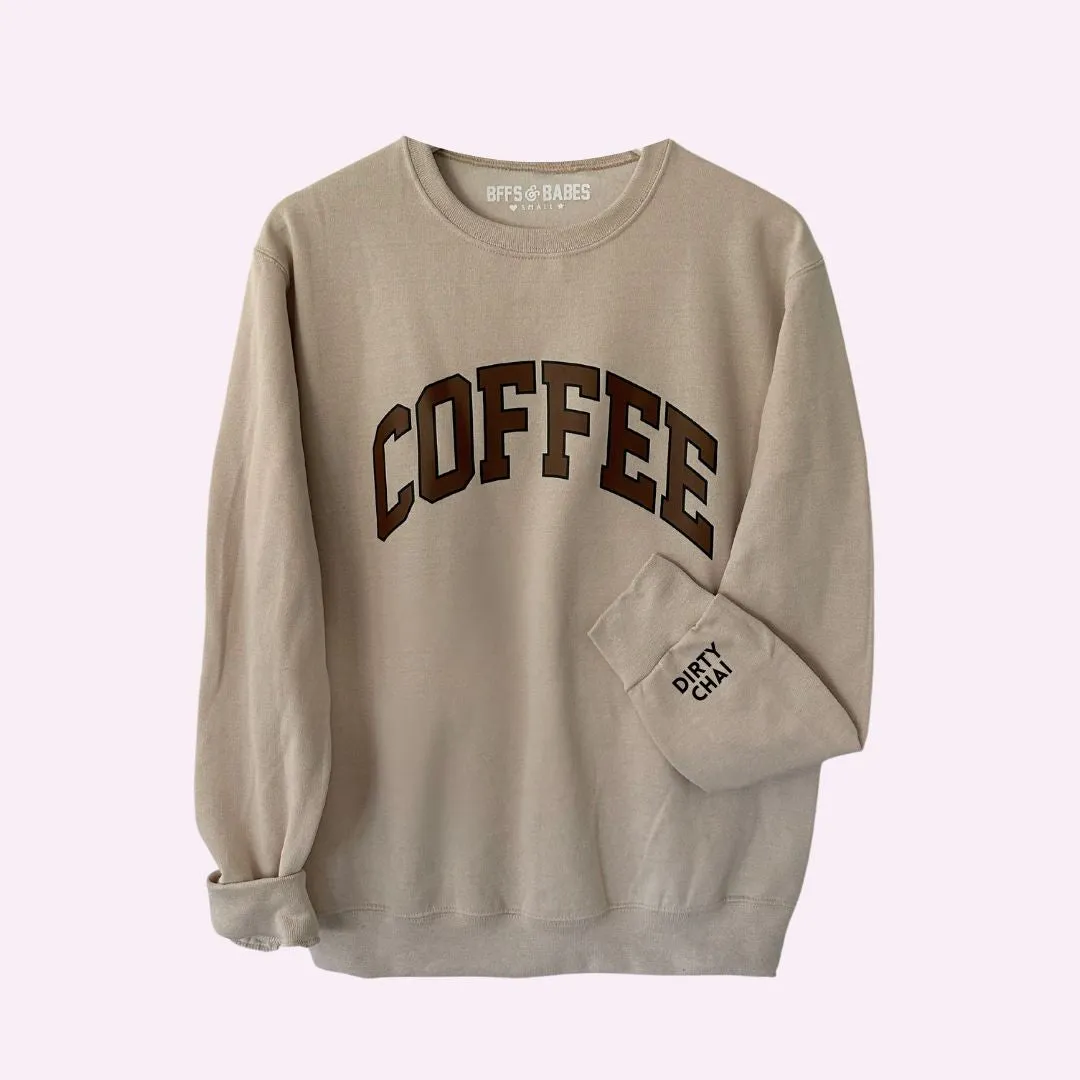 COFFEE ♡ sweatshirt with customizable cuff sold by BFFS & BABES