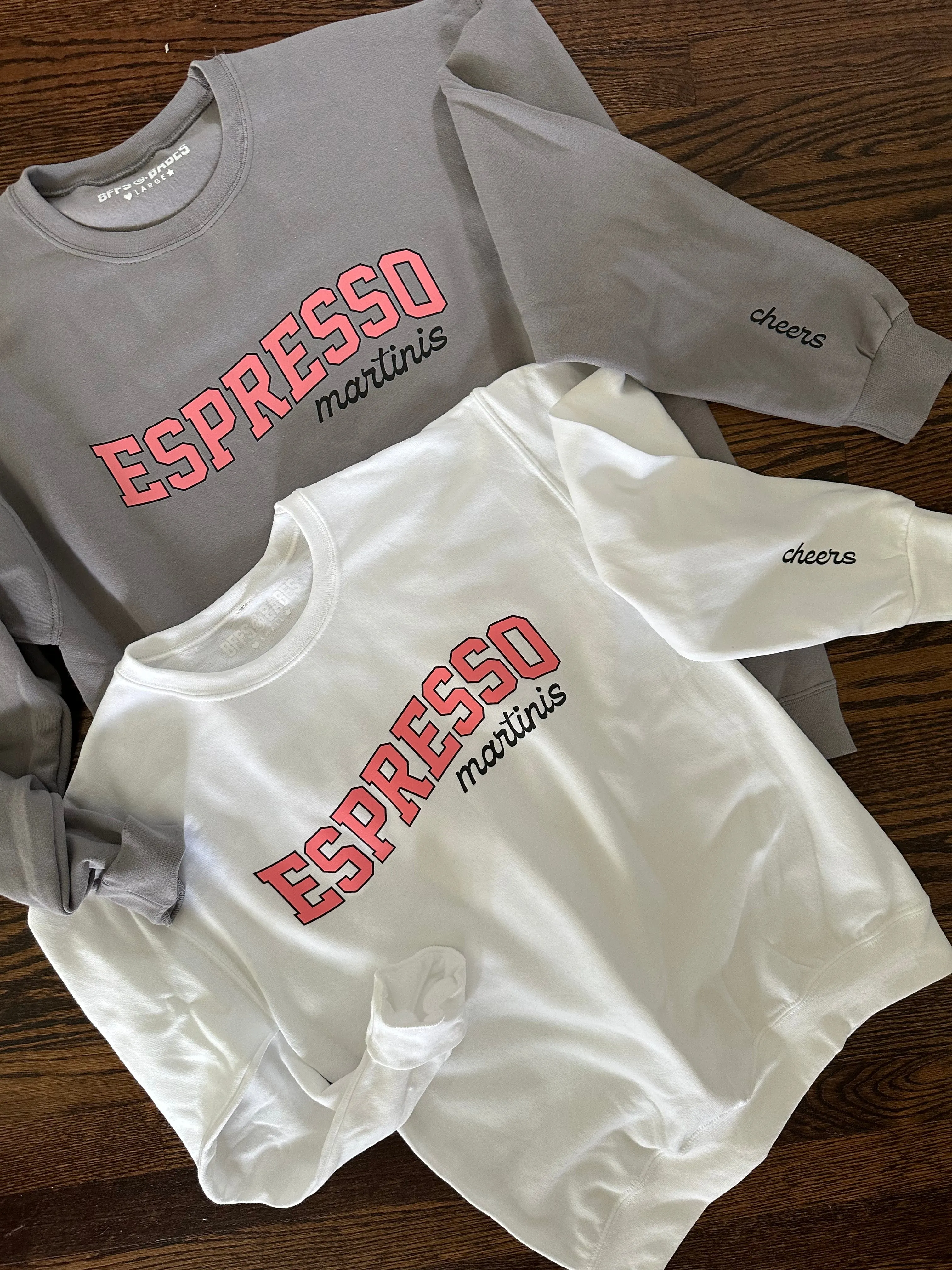 ESPRESSO MARTINIS ♡ printed sweatshirt with cheers cuff sold by BFFS & BABES product image thumbnail 5