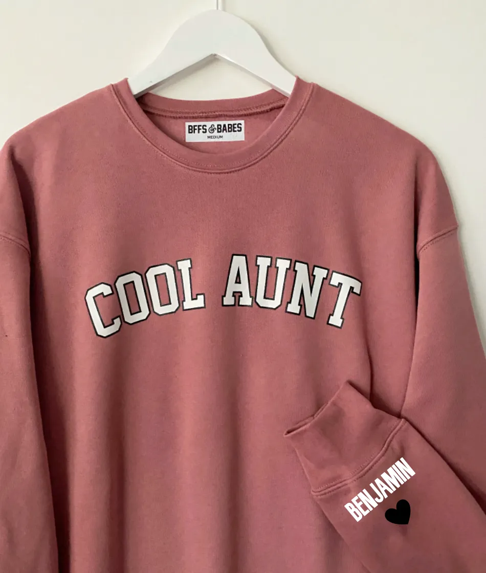 LOVE ON THE CUFF ♡ antique cool aunt sweatshirt with personalized cuff sold by BFFS & BABES product image thumbnail 3