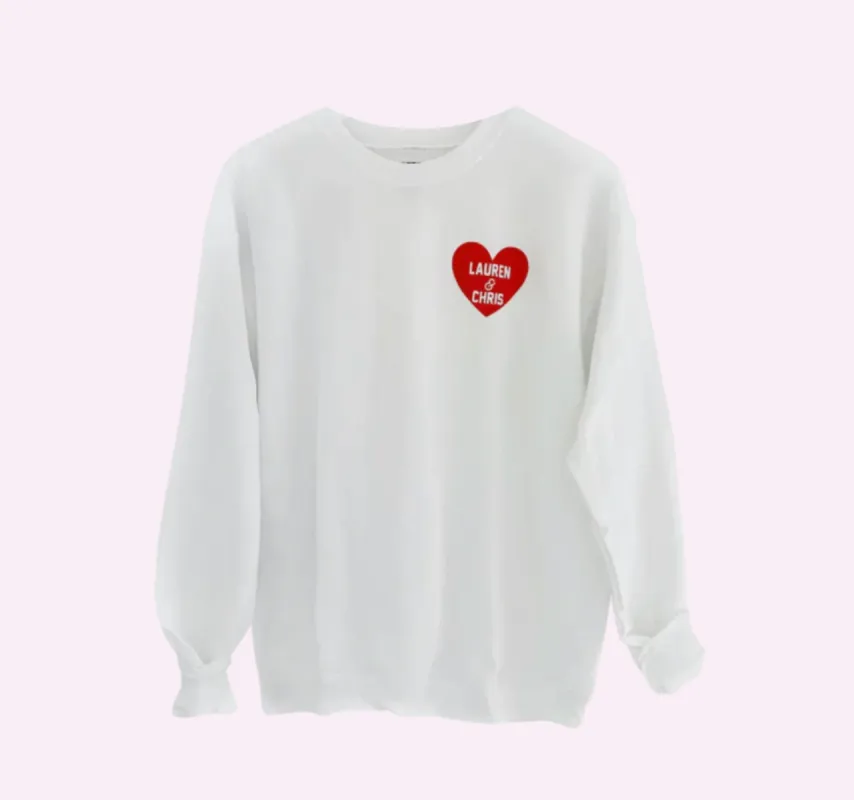 HEART U MOST ♡ personalizable red heart sweatshirt sold by BFFS & BABES