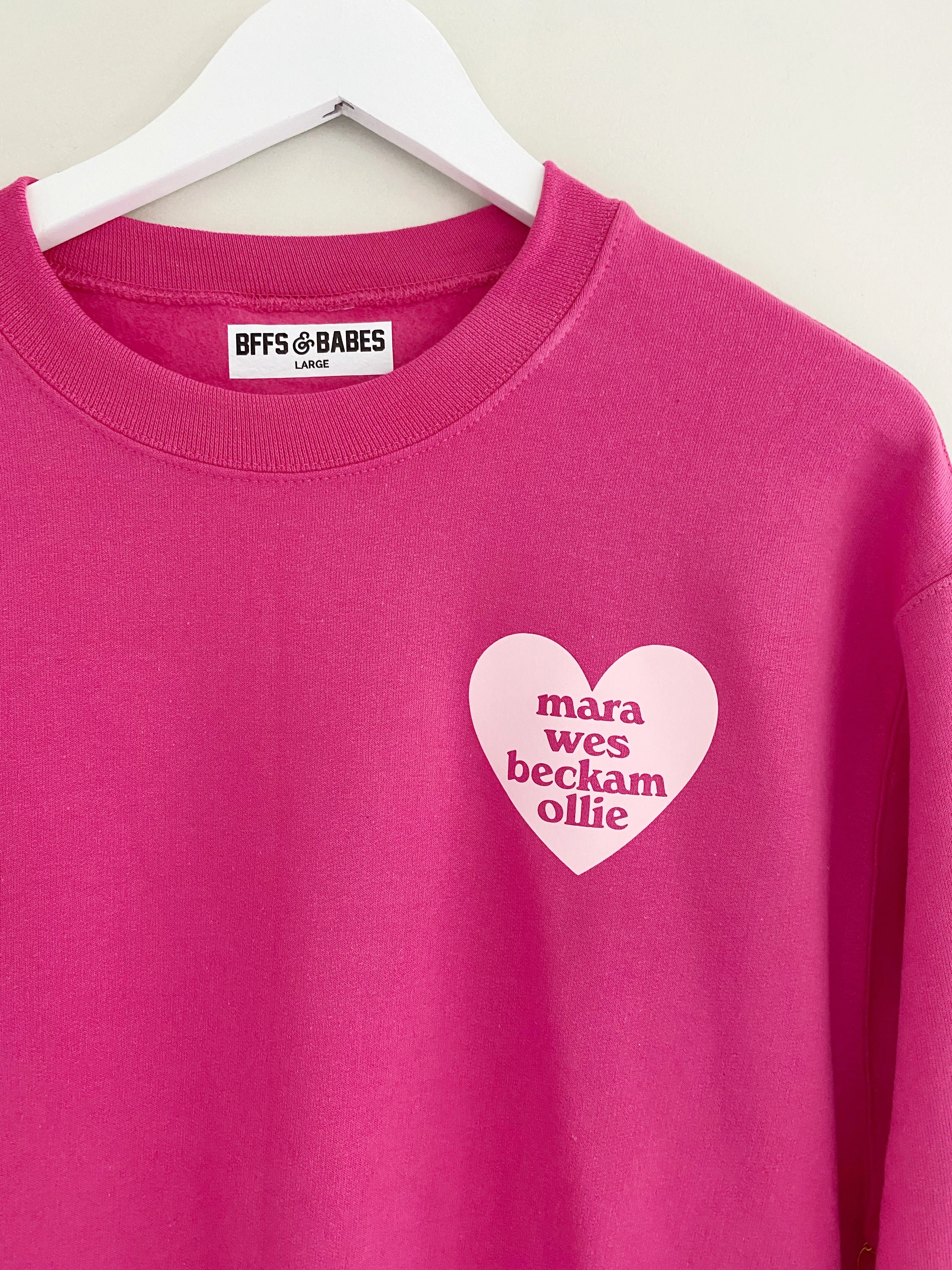 HEART U MOST ♡ pink punch adult sweatshirt sold by BFFS & BABES product image thumbnail 2
