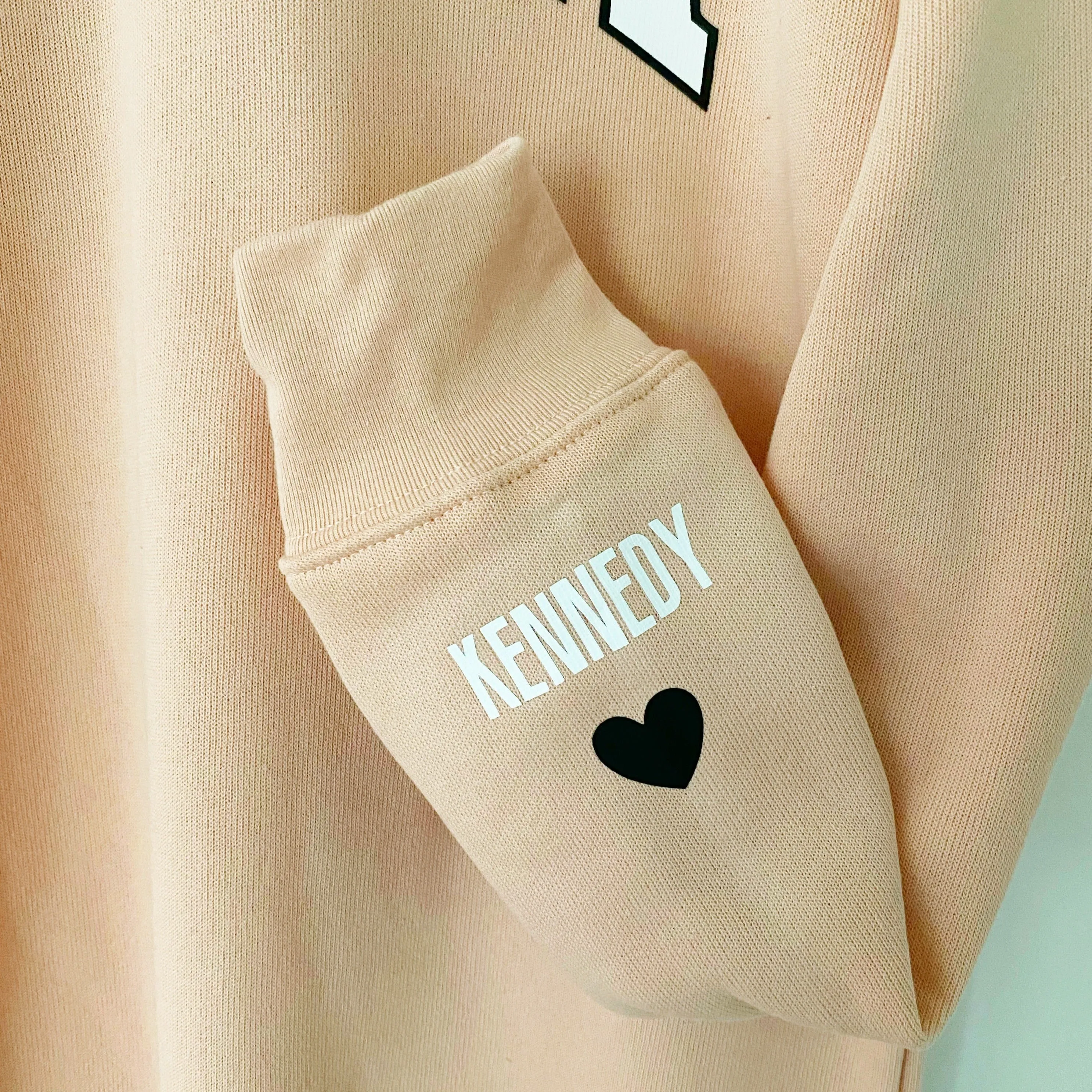 LOVE ON THE CUFF ♡ blush mama sweatshirt with personalized cuff sold by BFFS & BABES product image thumbnail 2