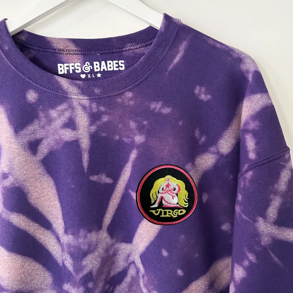 ZODIAC PATCH ♡ purple tie-dye patch sweatshirt sold by BFFS & BABES product image thumbnail 2
