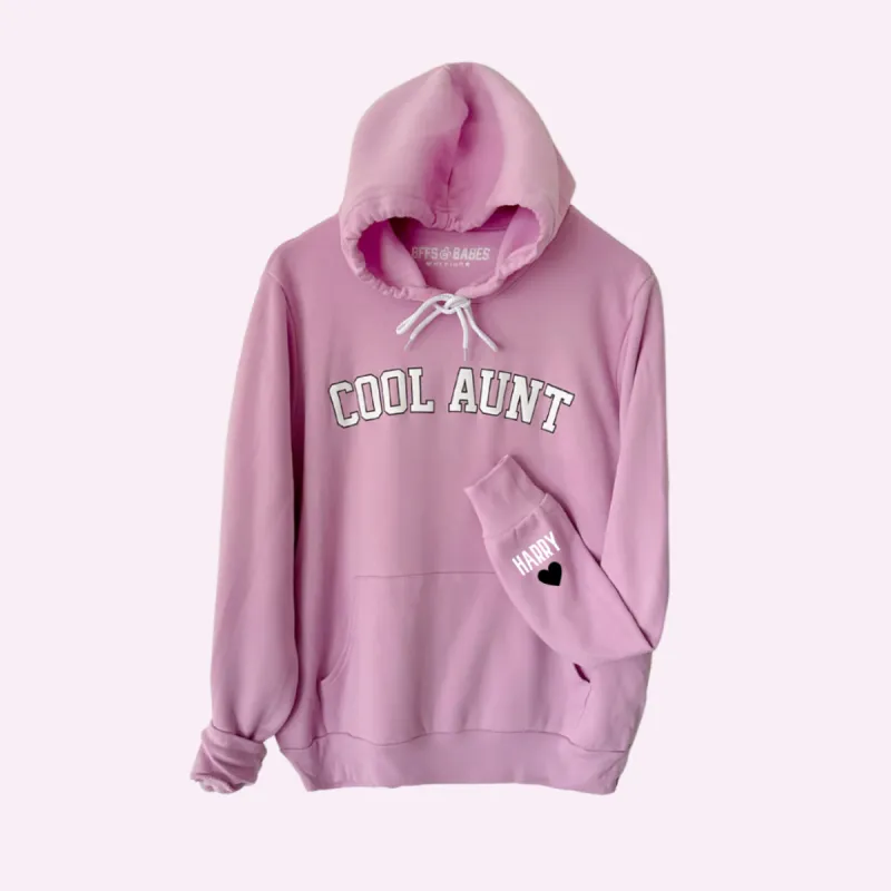 LOVE ON THE CUFF ♡ orchid cool aunt hoodie sweatshirt with personalized cuff sold by BFFS & BABES