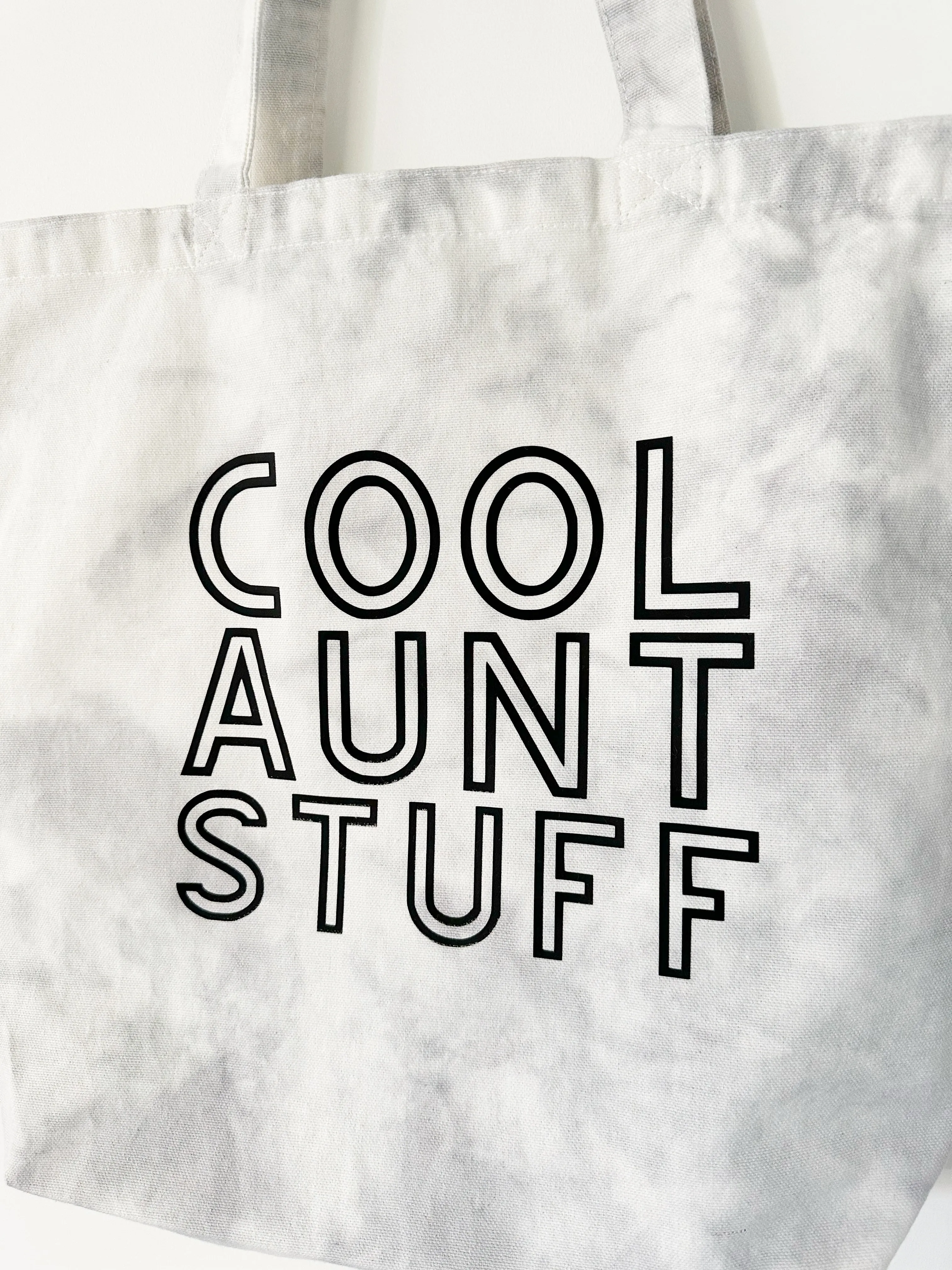 COOL AUNT TOTE ♡ tie-dye tote bag with cool aunt stuff print sold by BFFS & BABES product image thumbnail 2