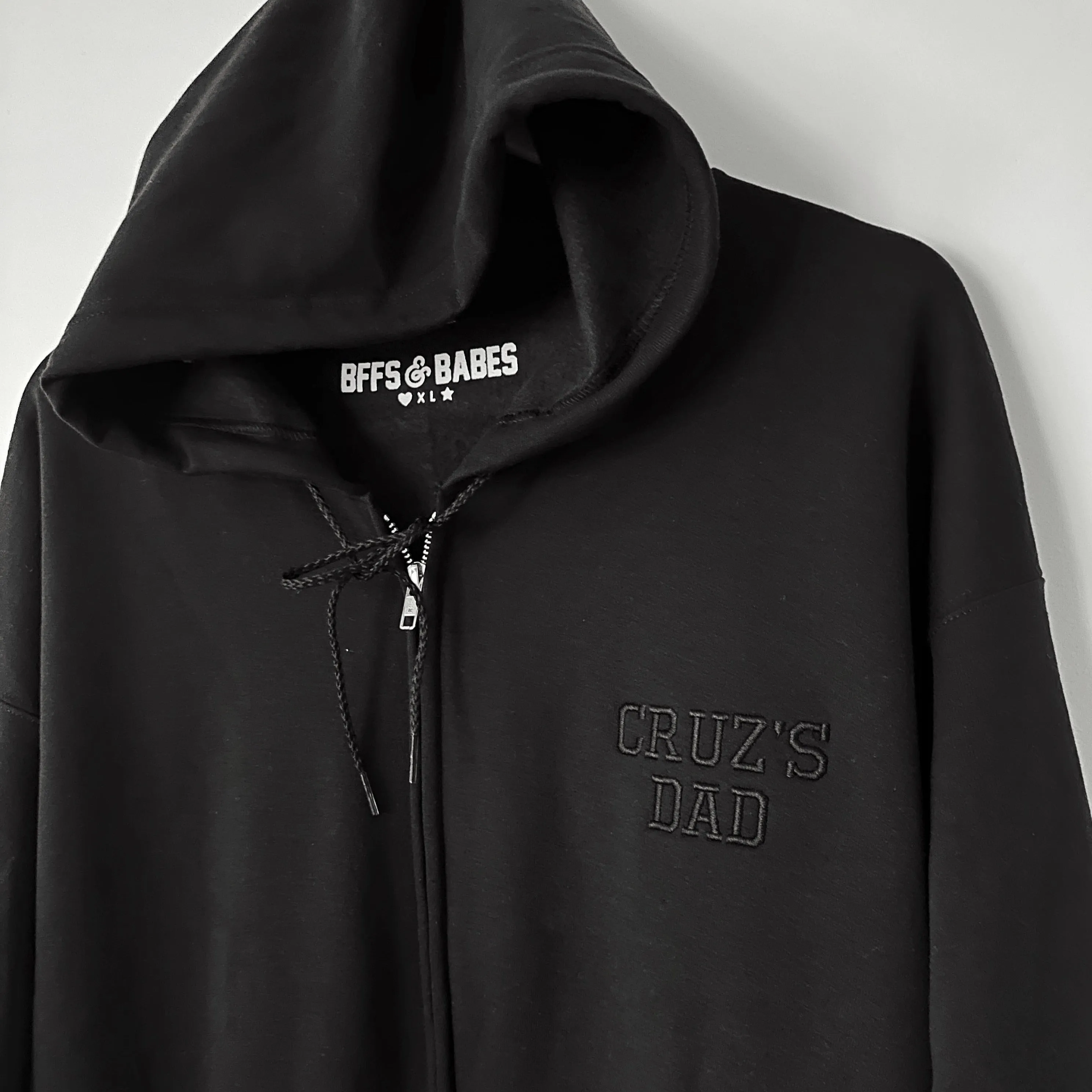 BLACK ON BLACK STITCH ♡ customizable stitch zip up hoodie sold by BFFS & BABES product image thumbnail 3