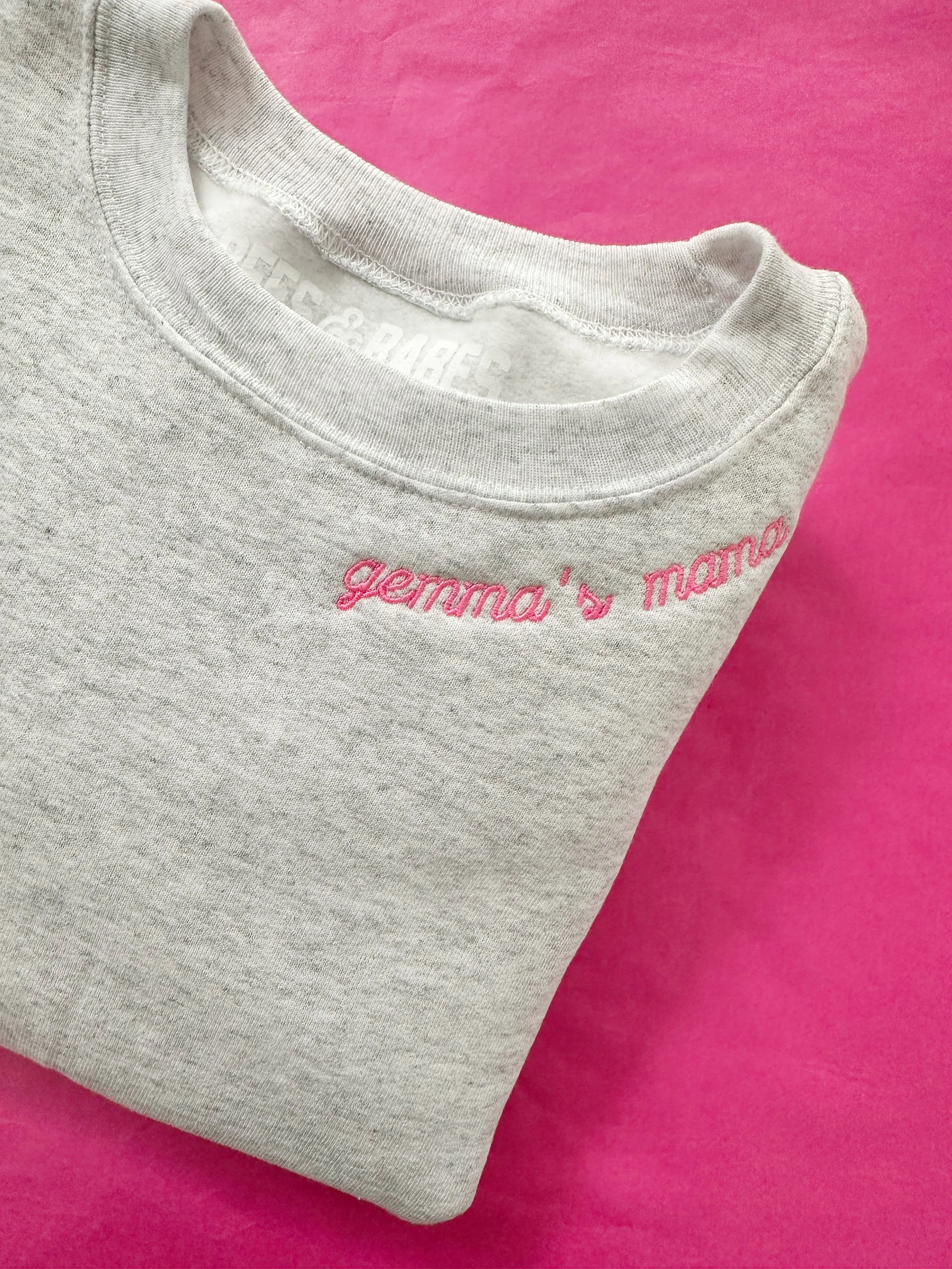 GRAY WITH CUSTOM STITCH ♡ adult embroidered sweatshirt sold by BFFS & BABES product image thumbnail 3