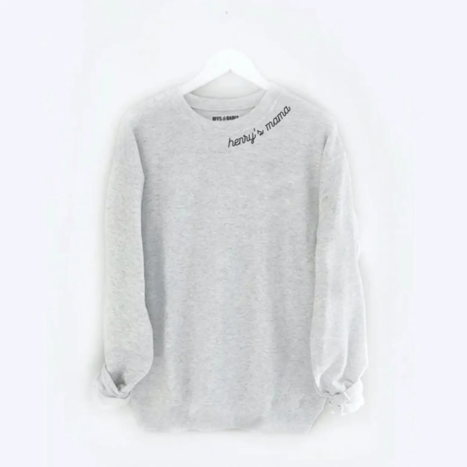 GRAY WITH CUSTOM STITCH ♡ adult embroidered sweatshirt sold by BFFS & BABES product image thumbnail 4
