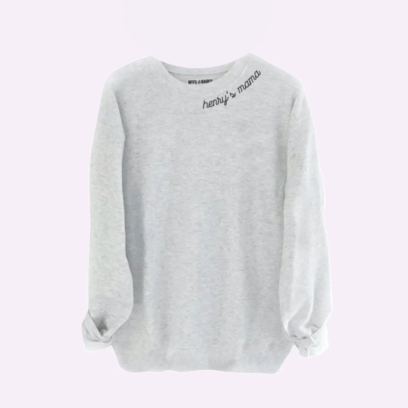 GRAY WITH CUSTOM STITCH ♡ adult embroidered sweatshirt sold by BFFS & BABES