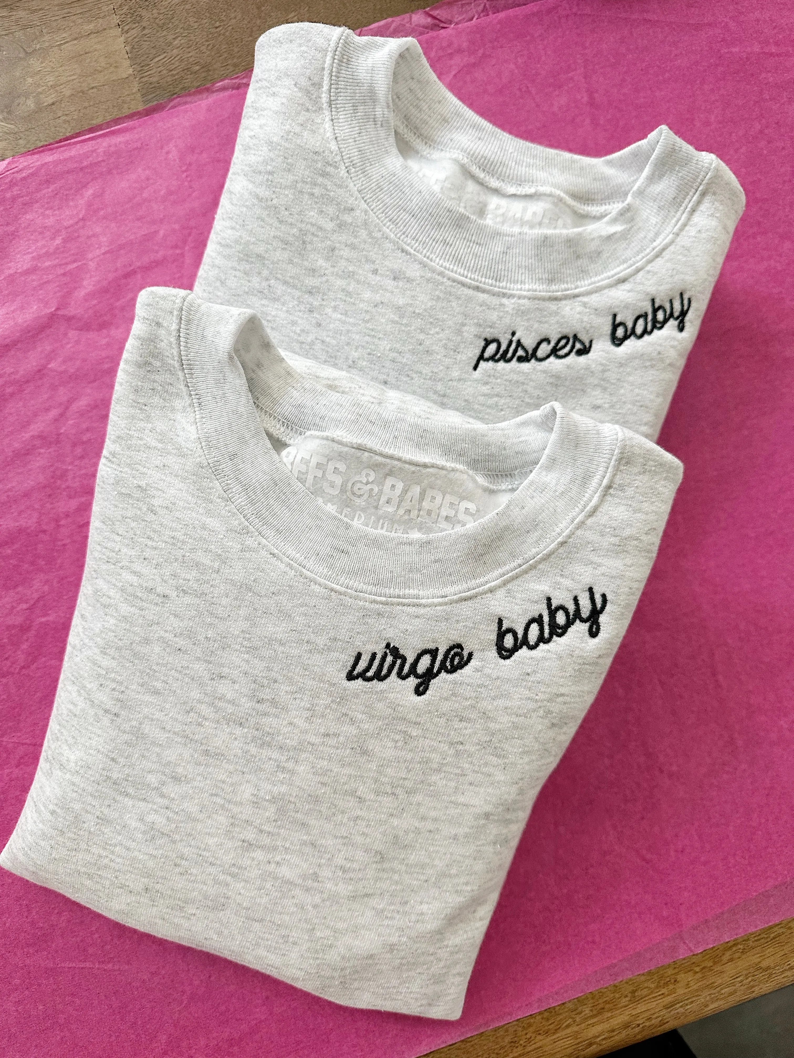 GRAY WITH CUSTOM STITCH ♡ adult embroidered sweatshirt sold by BFFS & BABES product image thumbnail 2