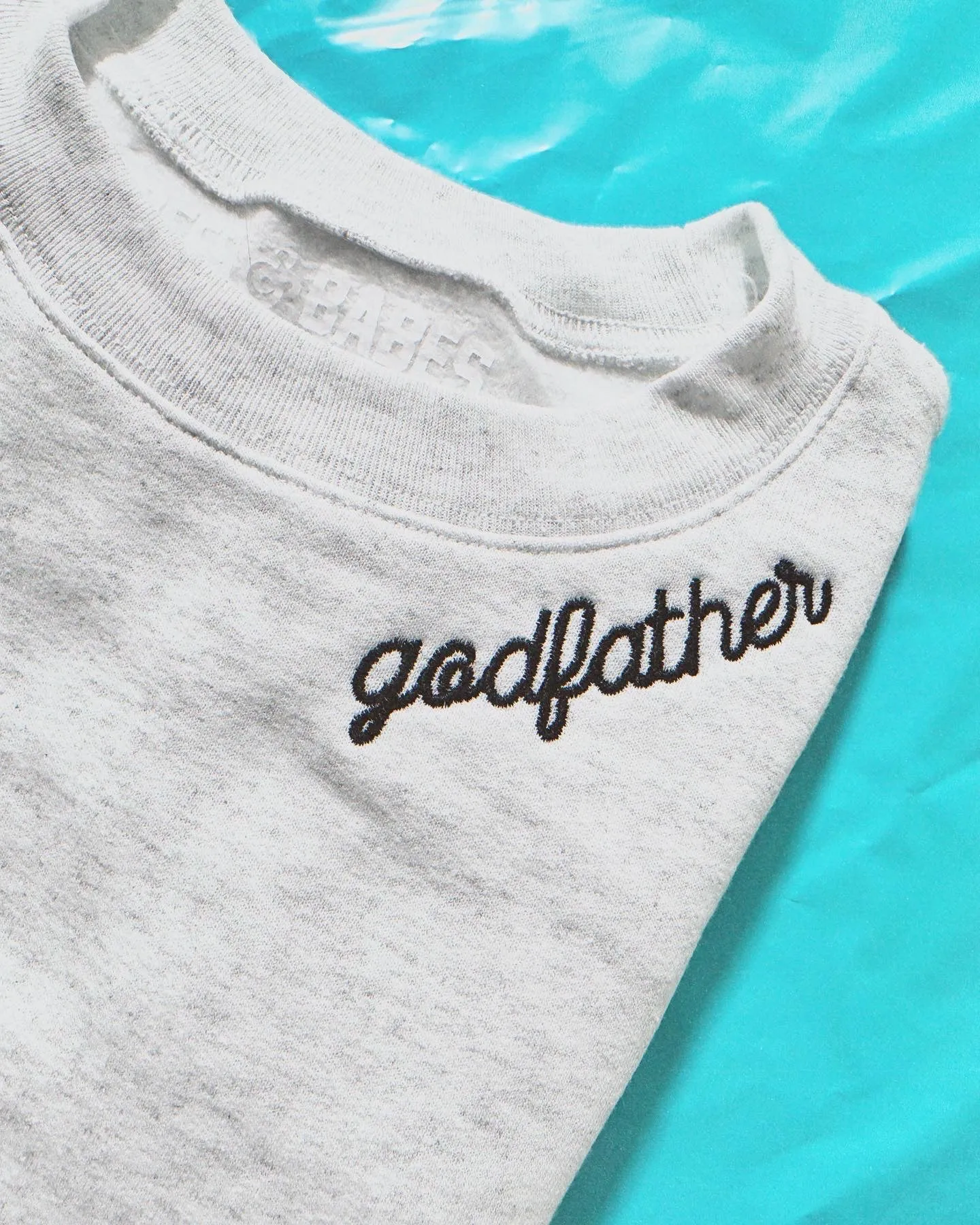 GRAY WITH CUSTOM STITCH ♡ adult embroidered sweatshirt sold by BFFS & BABES product image thumbnail 5